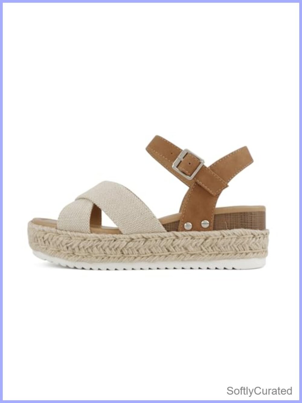 Women Espadrille Platform Wedge Sandal Crisscross Ankle Strap Open Toe